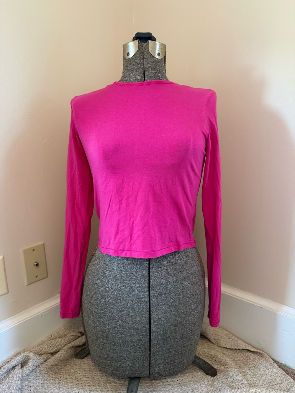 SKIMS Hot Pink Long Sleeve Top